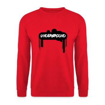 Spray Underground –Graffiti Style Streetart Design - Unisex Pullover - Rot - Vorne - Alina (178cm) & Michal (187cm)
