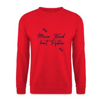 Mein Kind hat Pfoten - Unisex Pullover - Rot - Vorne - Alina (178cm) & Michal (187cm)