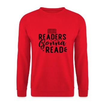 Readers Gonna Read - Unisex Sweatshirt - red - Front - Alina (178cm) & Michal (187cm)