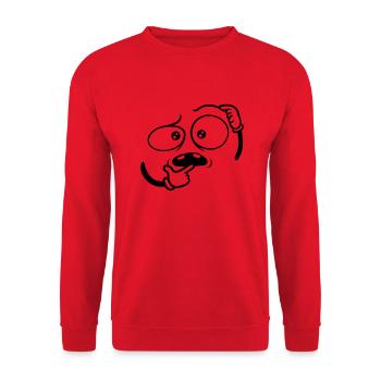 Doubtful Hand Gesture Face - Unisex Sweatshirt - red - Front - Alina (178cm) & Michal (187cm)
