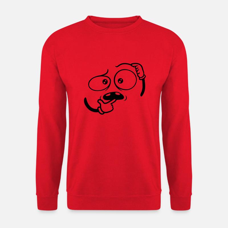 Doubtful Hand Gesture Face - Unisex Sweatshirt - red