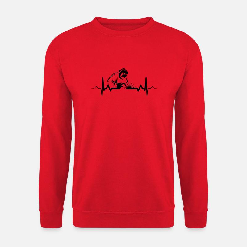Herzschlag Schweißen Schweißer Handwerker - Unisex Pullover - Rot