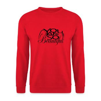 You Are So Beautiful ! - Sweat-shirt Unisexe - rouge - Devant - Alina (178cm) & Michal (187cm)