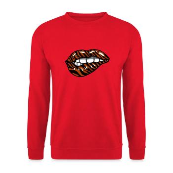 Tiger Lips - Unisex Sweatshirt - red - Front - Alina (178cm) & Michal (187cm)