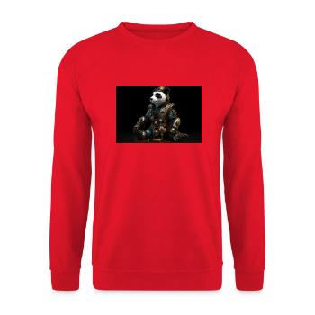 Pandabär - Unisex Pullover - Rot - Vorne - Alina (178cm) & Michal (187cm)