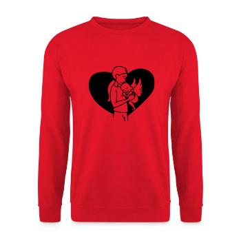 Sternenmama - Unisex Pullover - Rot - Vorne - Alina (178cm) & Michal (187cm)
