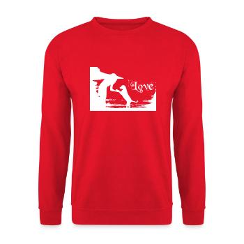 Dog Hund - Unisex Pullover - Rot - Vorne - Alina (178cm) & Michal (187cm)