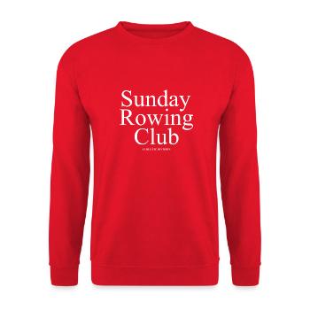 Sunday Rowing Club - Rudern - Ruderer - Ruderin - Unisex Pullover - Rot - Vorne - Alina (178cm) & Michal (187cm)