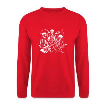 Des squelettes jouent de la musique rock and roll - Sweat-shirt Unisexe - rouge - Devant - Alina (178cm) & Michal (187cm)