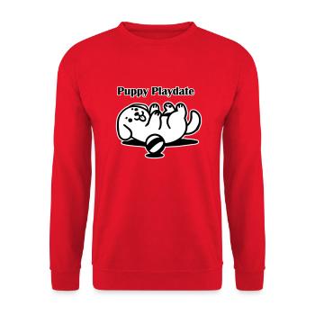 Chiot jouant avec la balle - Puppy Playdate Design - Sweat-shirt Unisexe - rouge - Devant - Alina (178cm) & Michal (187cm)