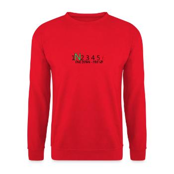 ONEdownFIVEup - Unisex Sweatshirt - red - Front - Alina (178cm) & Michal (187cm)
