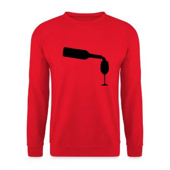 Wine bottle glass - Unisex Sweatshirt - red - Front - Alina (178cm) & Michal (187cm)