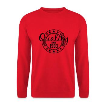 Birthday - Quality since 1993 uk) - Unisex Sweatshirt - red - Front - Alina (178cm) & Michal (187cm)