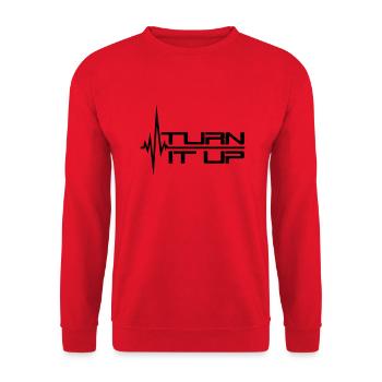 frequenz puls herzschlag turn it up balken striche - Unisex Pullover - Rot - Vorne - Alina (178cm) & Michal (187cm)