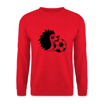 spielen fussball ball sport verein gefaehrlich pla - Unisex Pullover - Rot - Vorne - Alina (178cm) & Michal (187cm)