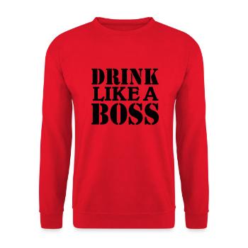Drink like a Boss - Unisex Pullover - Rot - Vorne - Alina (178cm) & Michal (187cm)