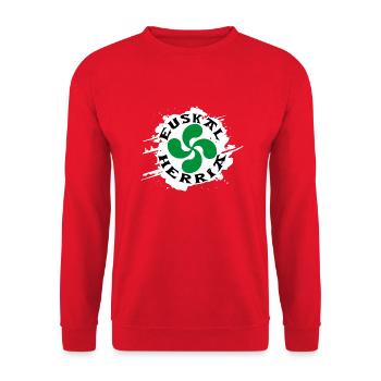 Croix Basque - Lauburu - Sweat-shirt Unisexe - rouge - Devant - Alina (178cm) & Michal (187cm)
