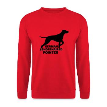 German Shorthaired Pointer - Unisex Sweatshirt - red - Front - Alina (178cm) & Michal (187cm)