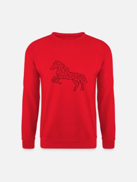 Pferd Origami - Unisex Pullover - Rot