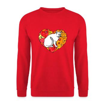 Heart - Unisex Sweatshirt - red - Front - Alina (178cm) & Michal (187cm)