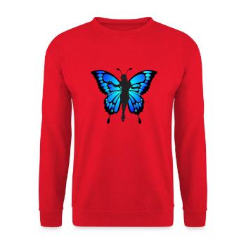 Blue Butterfly - Unisex Sweatshirt - red - Front - Alina (178cm) & Michal (187cm)