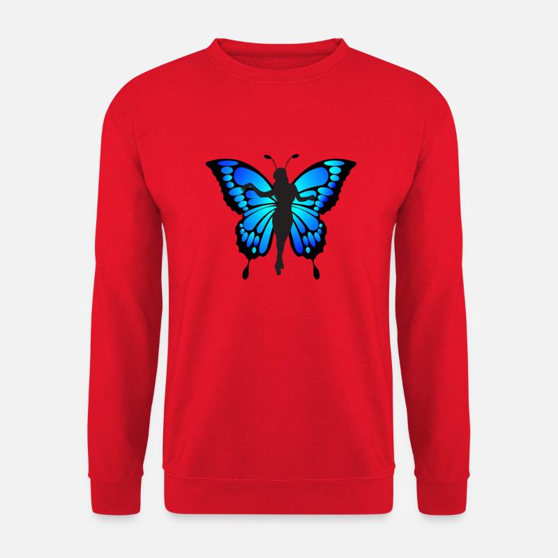 Blue Butterfly - Unisex Sweatshirt - red
