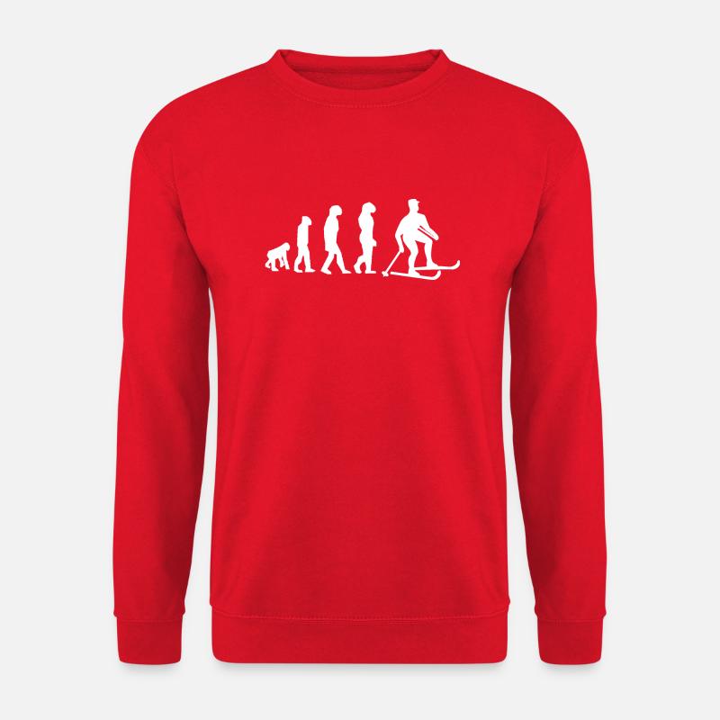 évolution ski - Sweat-shirt Unisexe - rouge