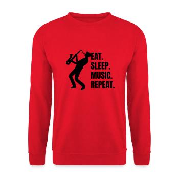 Saxofon Saxophonist Musik Saxophon Instrument - Unisex Pullover - Rot - Vorne - Alina (178cm) & Michal (187cm)
