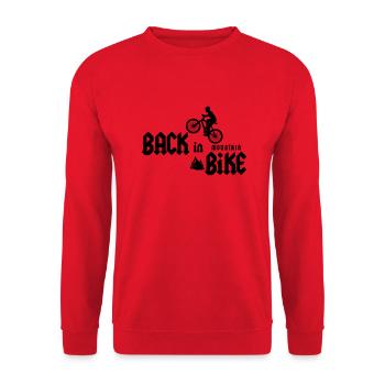BACK IN MOUNTAIN BIKE ! (vélo, VTT, Hard-Rock) - Sweat-shirt Unisexe - rouge - Devant - Alina (178cm) & Michal (187cm)