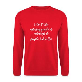 addict cadeau d’anniversaire blagues humour latte happy - Sweat-shirt Unisexe - rouge - Devant - Alina (178cm) & Michal (187cm)