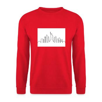 NY skyline - Unisex Sweatshirt - red - Front - Alina (178cm) & Michal (187cm)