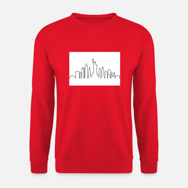Skyline von NY - Unisex Pullover - Rot