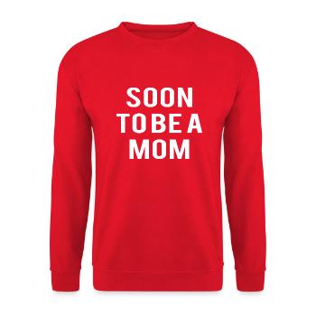 Schwangerschaft Babyparty Babyshower Boy Girl - Unisex Pullover - Rot - Vorne - Alina (178cm) & Michal (187cm)