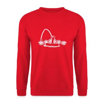 Fish hooks Fishing Fishing Fishing Fishing - Unisex Sweatshirt - red - Front - Alina (178cm) & Michal (187cm)