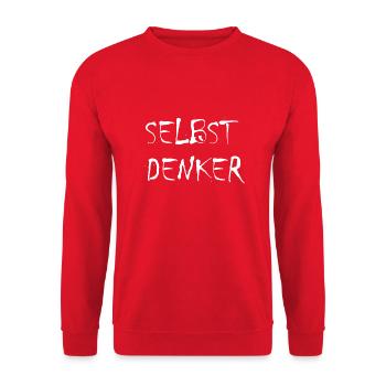 Selbstdenker Selbstdenker Aufgewacht Aufwachen - Unisex Pullover - Rot - Vorne - Alina (178cm) & Michal (187cm)