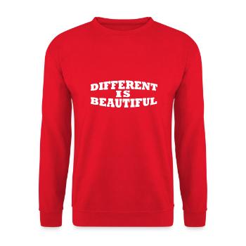 Different is beautiful Being different is wonderful - Unisex Sweatshirt - red - Front - Alina (178cm) & Michal (187cm)