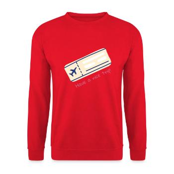 Plane ticket trip - Unisex Sweatshirt - red - Front - Alina (178cm) & Michal (187cm)