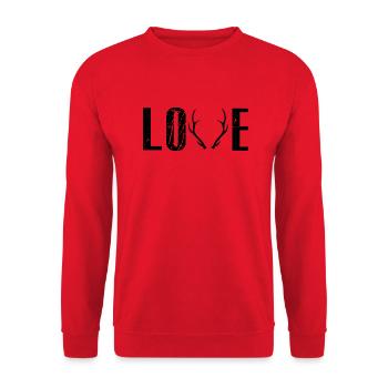 AMOUR - Sweat-shirt Unisexe - rouge - Devant - Alina (178cm) & Michal (187cm)