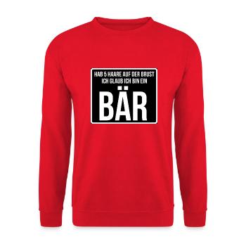 Ich bin ein Bär - Unisex Pullover - Rot - Vorne - Alina (178cm) & Michal (187cm)