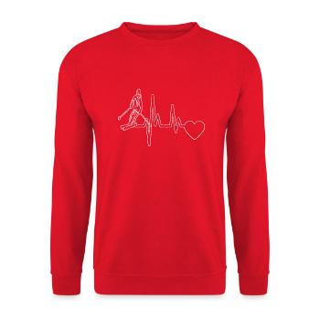 Skier Ski Skiing Ski Design Skiing Outfit - Unisex Sweatshirt - red - Front - Alina (178cm) & Michal (187cm)