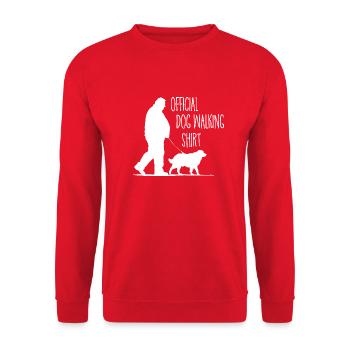 Official dog walking Shirt - Unisex Sweatshirt - red - Front - Alina (178cm) & Michal (187cm)