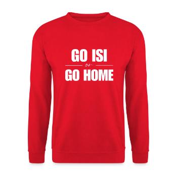 Go Isi or Go Home White - Unisex Sweatshirt - red - Front - Alina (178cm) & Michal (187cm)