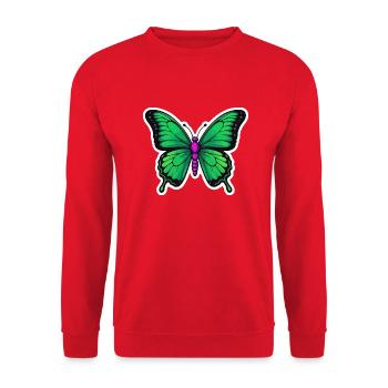 butterfly - Unisex Pullover - Rot - Vorne - Alina (178cm) & Michal (187cm)