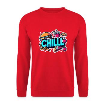 Autocollant Chill - Sweat-shirt Unisexe - rouge - Devant - Alina (178cm) & Michal (187cm)