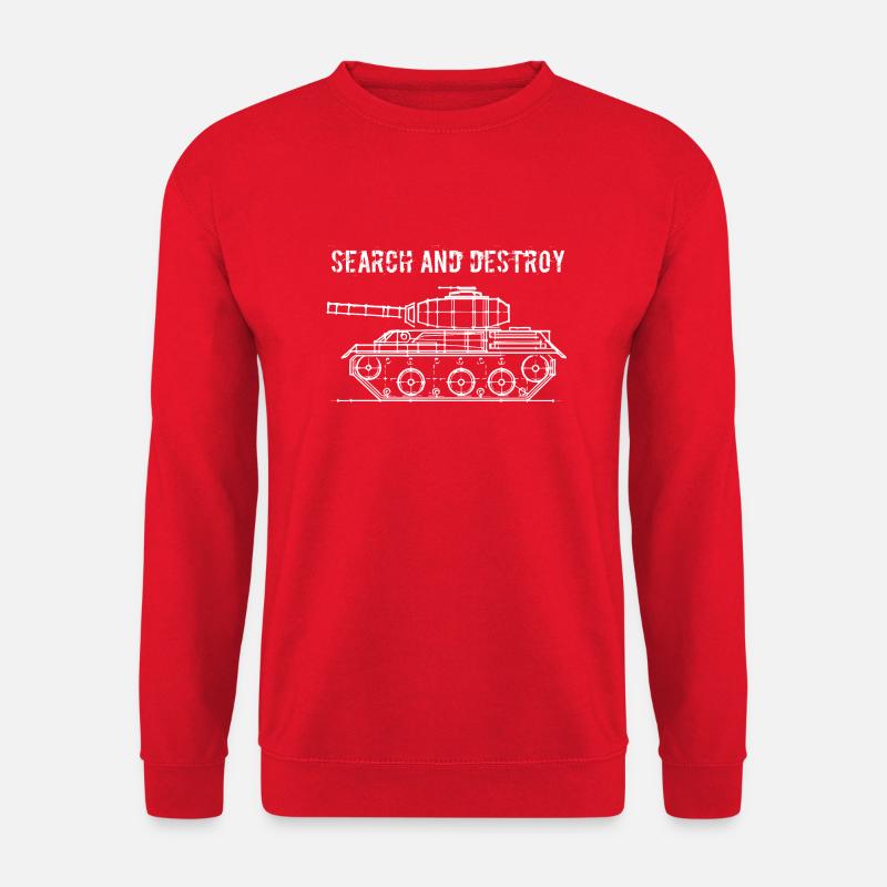 Suchen und Zerstören, - Unisex Pullover - Rot