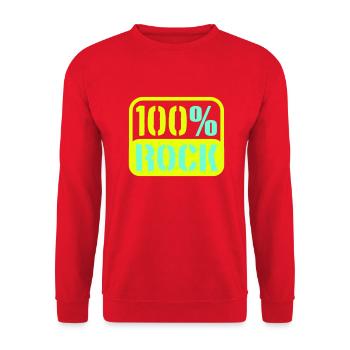 100 % Prozent Rock Heavy Metal Musik Text Logo Fun - Unisex Pullover - Rot - Vorne - Alina (178cm) & Michal (187cm)