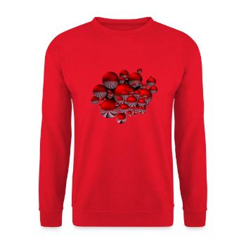 Shirt mit Kugel-Design - Unisex Pullover - Rot - Vorne - Alina (178cm) & Michal (187cm)