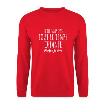 Je ne suis pas chiante tout le temps - Sweat-shirt Unisexe - rouge - Devant - Alina (178cm) & Michal (187cm)