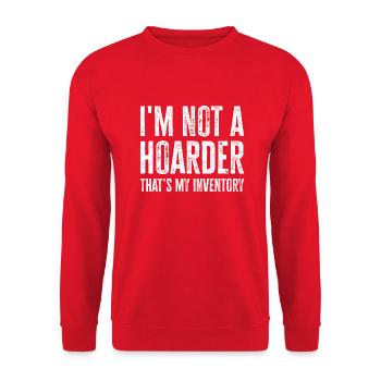 I'm Not A Hoarder That's My Inventory - Unisex Sweatshirt - red - Front - Alina (178cm) & Michal (187cm)