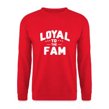 Loyal zur Familie - Unisex Pullover - Rot - Vorne - Alina (178cm) & Michal (187cm)